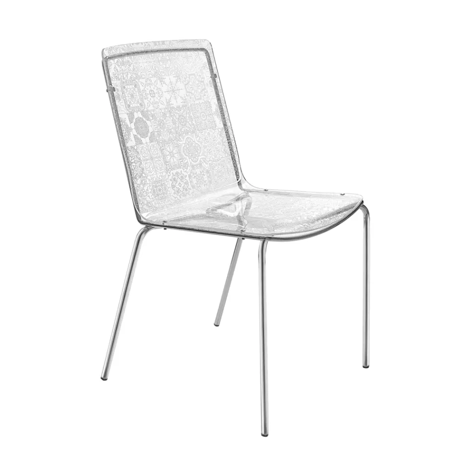 Silla de salón de plexiglás y hierro Made in Italy, 2 piezas - Pumbaa viadurini