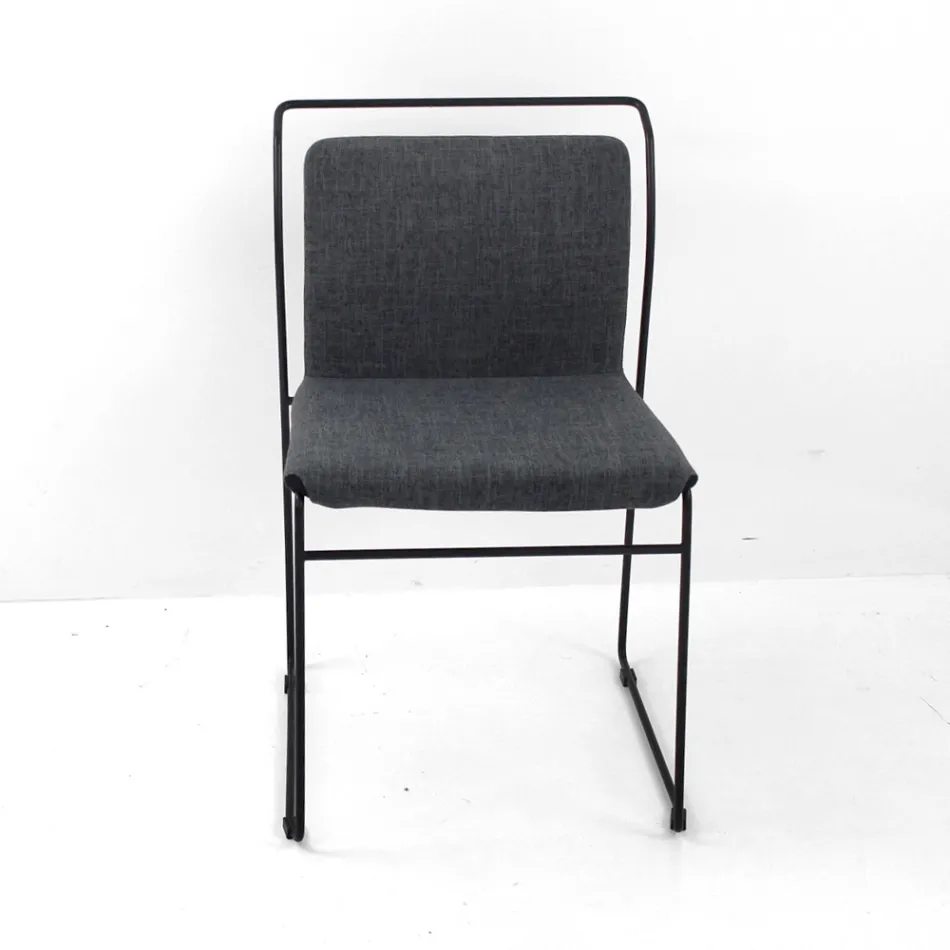 Silla de salón en tela y lacada Made in Italy - Uralia viadurini