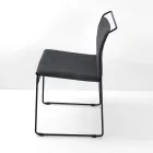 Silla de salón en tela y lacada Made in Italy - Uralia viadurini
