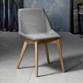 Silla moderna de tela y madera para salón fabricada en Italia, Oriella