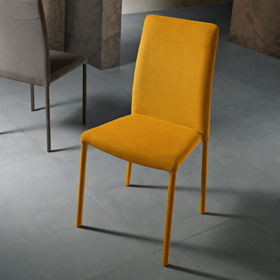 Silla de Salón Totalmente Tapizada en Tela Made in Italy - Lorelai viadurini