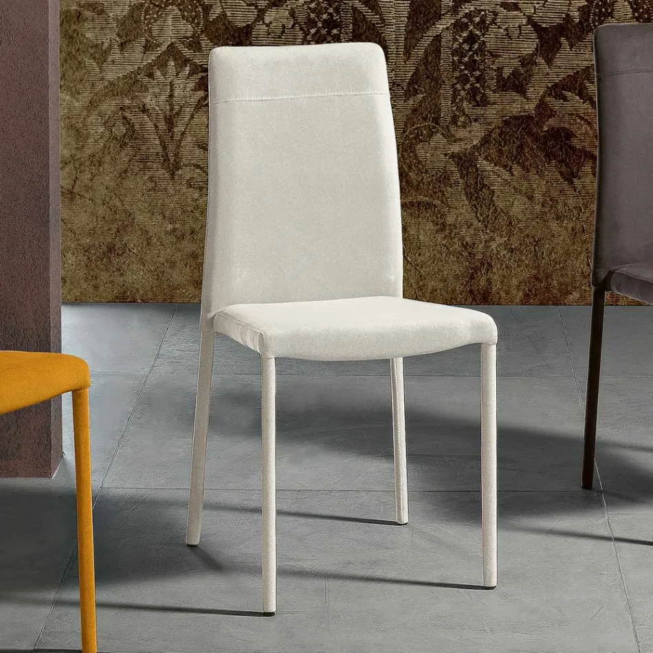 Silla de Salón Totalmente Tapizada en Tela Made in Italy - Lorelai viadurini