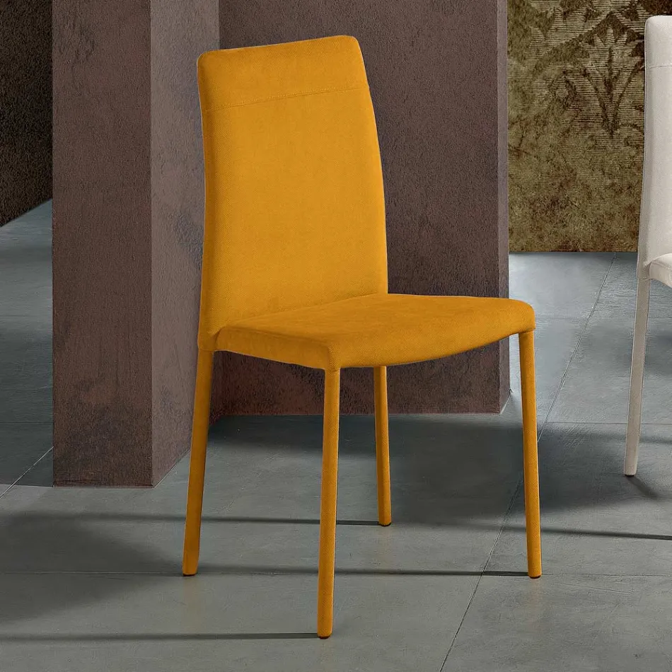 Silla de Salón Totalmente Tapizada en Tela Made in Italy - Lorelai viadurini