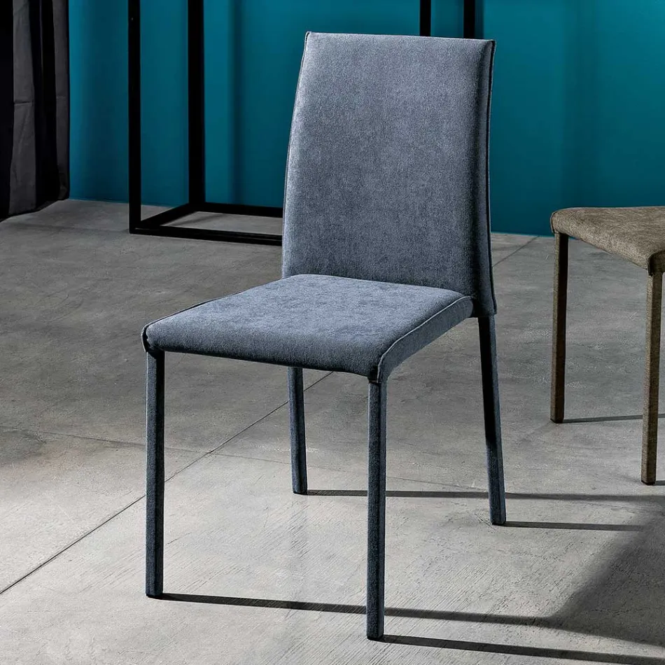 Silla de Salón Totalmente Tapizada en Tela Made in Italy - Rosetta viadurini