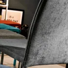 Silla de Salón Totalmente Tapizada en Tela Made in Italy - Rosetta viadurini