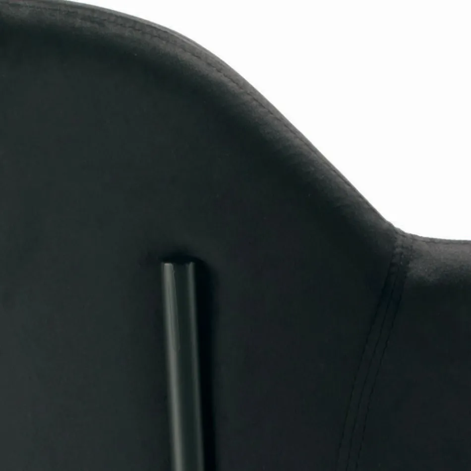 Silla de Salón de Acero y Terciopelo Made in Italy - Foggia viadurini