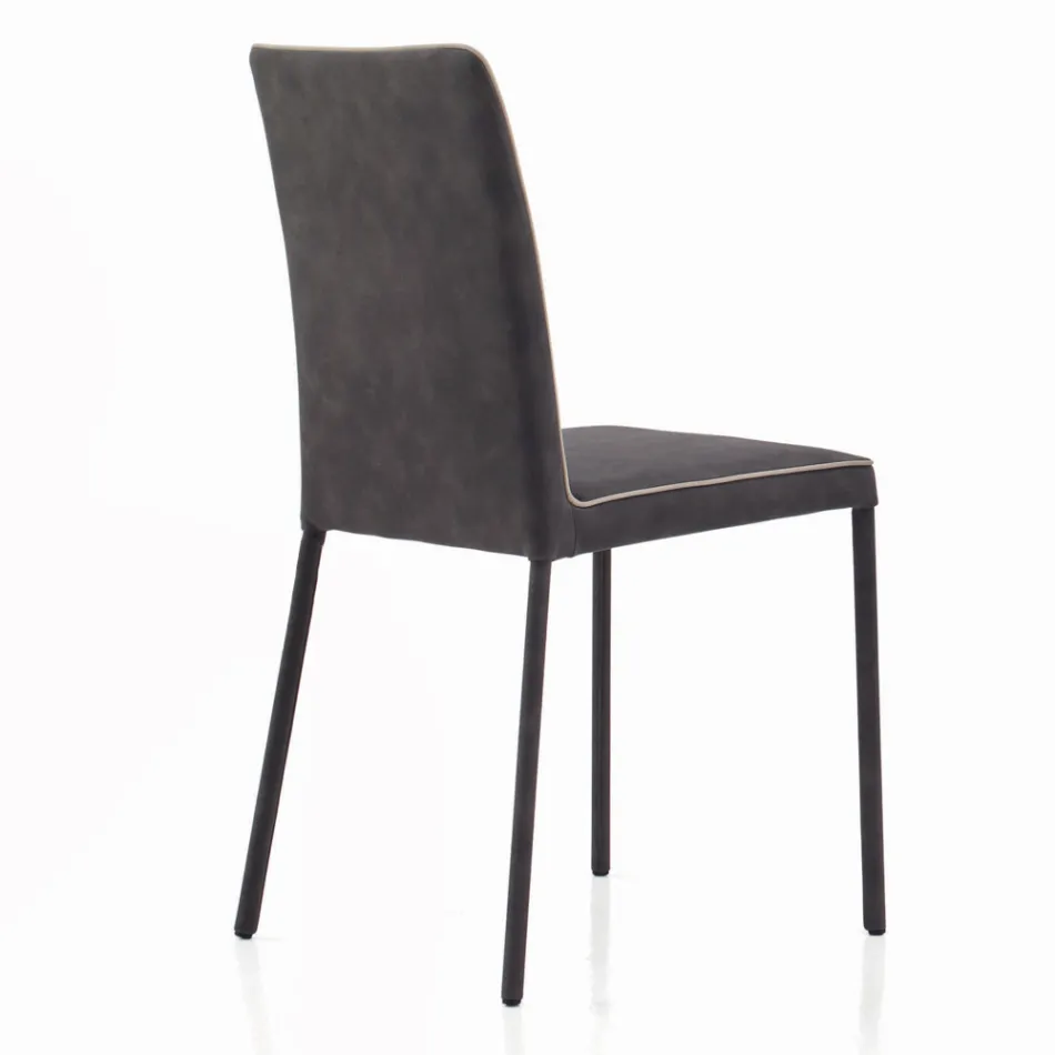 Silla de Salón Tapizada y Patas Lacadas Made in Italy - Catania viadurini