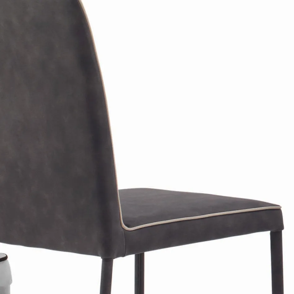 Silla de Salón Tapizada y Patas Lacadas Made in Italy - Catania viadurini