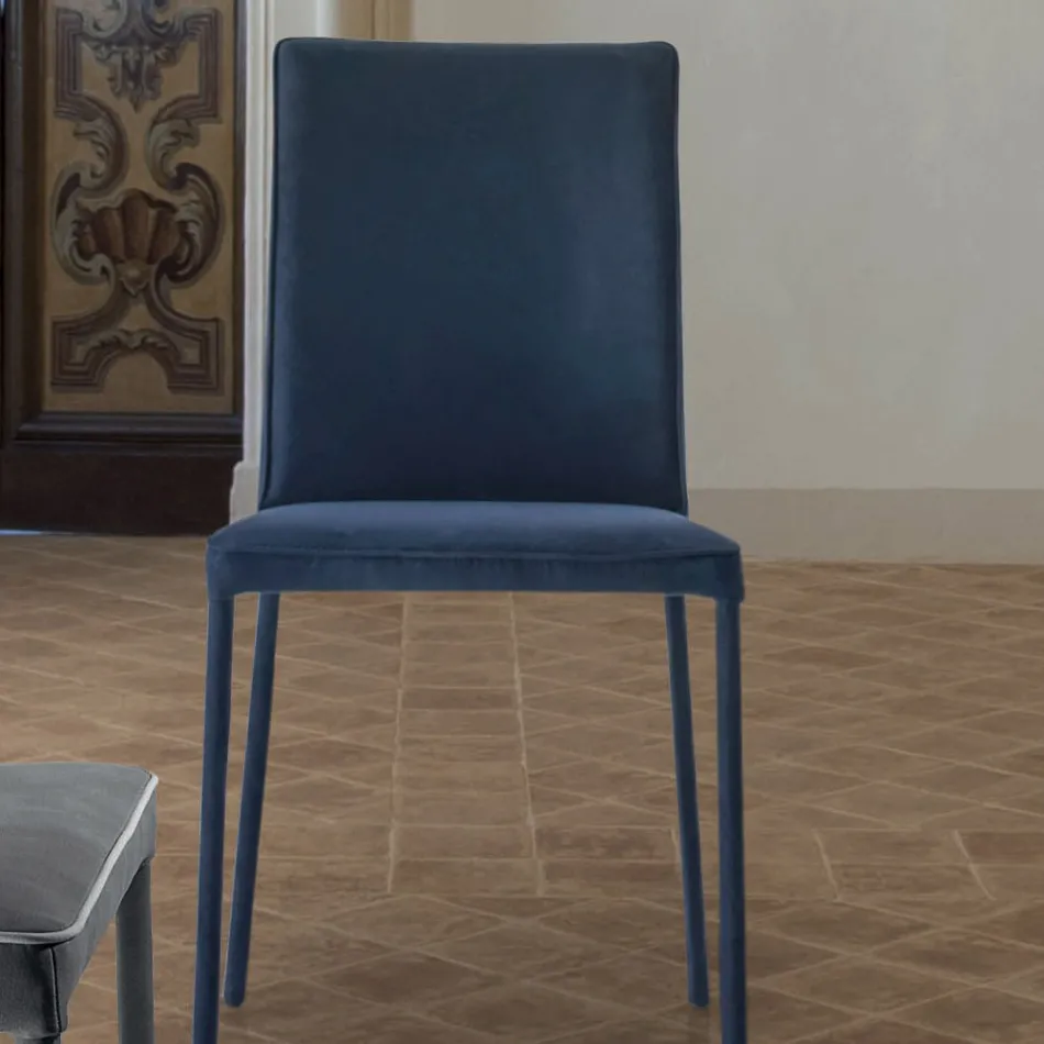 Silla de Salón Tapizada y Patas Lacadas Made in Italy - Catania viadurini