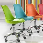 Silla de oficina con elevador a gas en polipropileno y metal de colores - Loredana viadurini