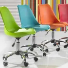 Silla de oficina con elevador a gas en polipropileno y metal de colores - Loredana viadurini