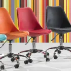 Silla de oficina con elevador a gas en polipropileno y metal de colores - Loredana viadurini