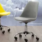 Silla de oficina con elevador a gas en polipropileno y metal de colores - Loredana viadurini