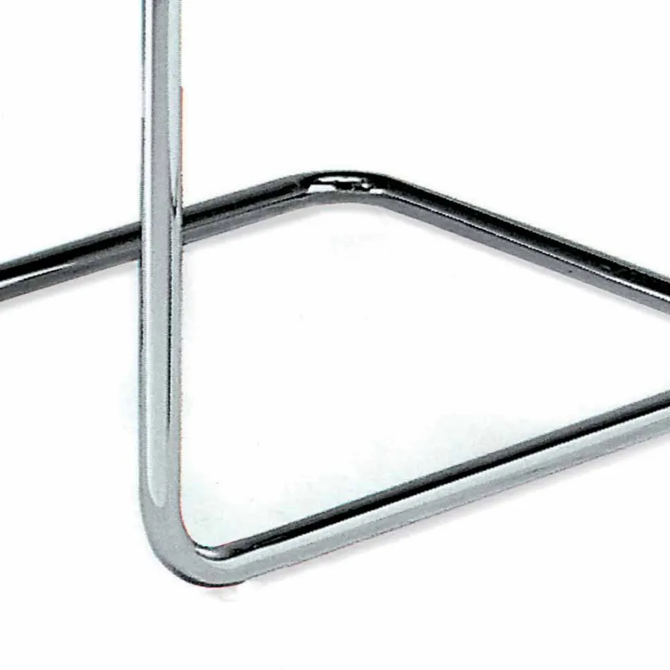 Silla de oficina de cuero con estructura de acero cromado Made in Italy - Elite viadurini