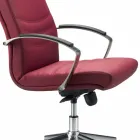 silla de oficina en madera de haya tapizado en piel de vaca tipo de flor Debora viadurini