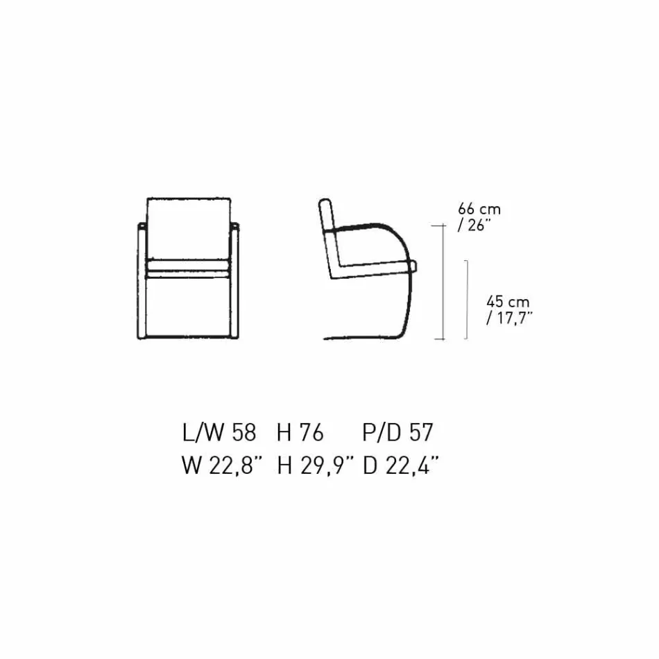 Silla de oficina de cuero con estructura de acero cromado Made in Italy - Cuarzo viadurini