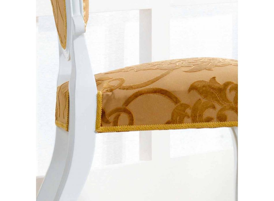diseño clásico Silla de madera con decoración de hojas de oro Tristán viadurini