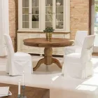 Silla Decorada con Lazo para Salón en Madera y Algodón - Slide viadurini