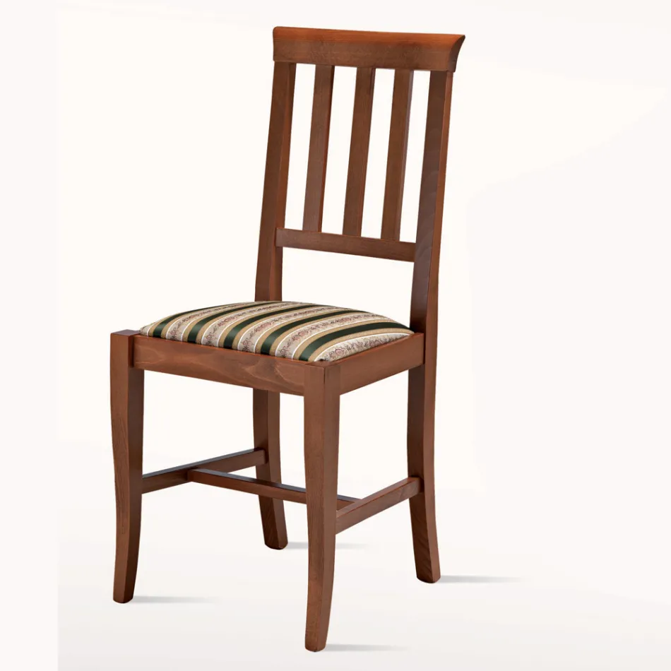 Silla de diseño clásico en madera y asiento en tela Made in Italy - Dorina viadurini