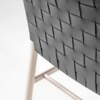 Silla de alta calidad en madera de haya y cuero Made in Italy, 2 piezas - Nora viadurini