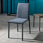 Silla de comedor de tela de diseño fabricada en Italia, Conny viadurini