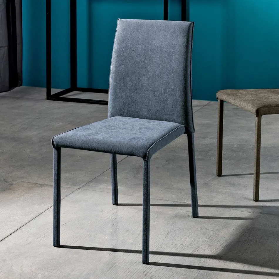 Silla de comedor de tela de diseño fabricada en Italia, Conny viadurini
