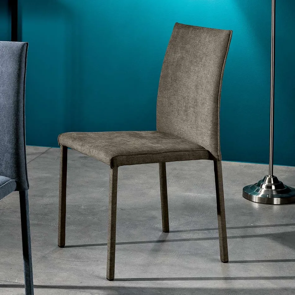 Silla de comedor de tela de diseño fabricada en Italia, Conny viadurini