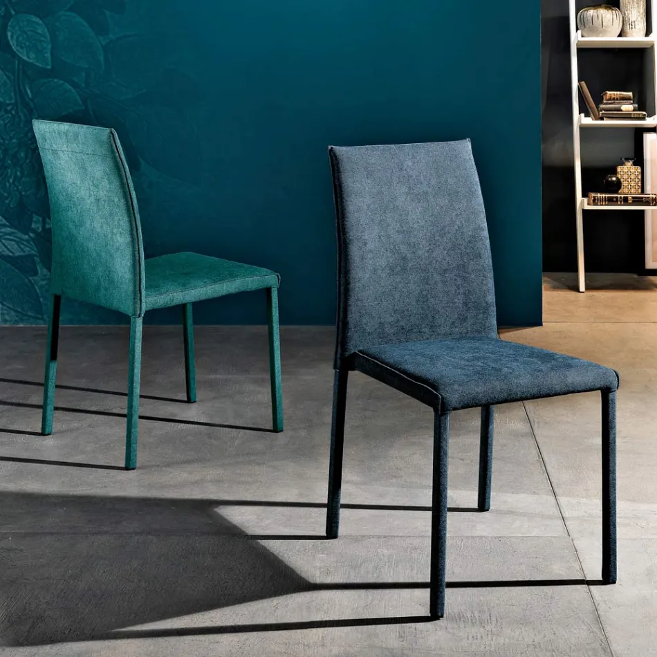 Silla de comedor de tela de diseño fabricada en Italia, Conny viadurini