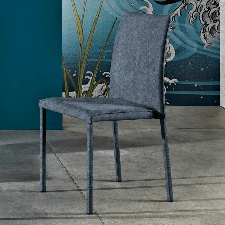 Silla de comedor de tela de diseño fabricada en Italia, Conny viadurini