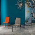 Silla de diseño en tela para comedor hecha en Italia, Conny
