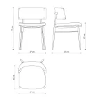 Silla de tela de lujo con base de metal Made in Italy, 2 piezas - Alaska viadurini