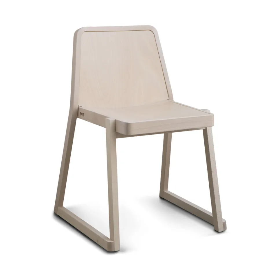Silla apilable de calidad en madera de haya Made in Italy, 2 piezas - Leipzig viadurini
