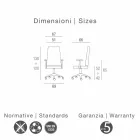 Direccional moderno tipo de flor silla de diseño genuina piel de vaca Edda viadurini