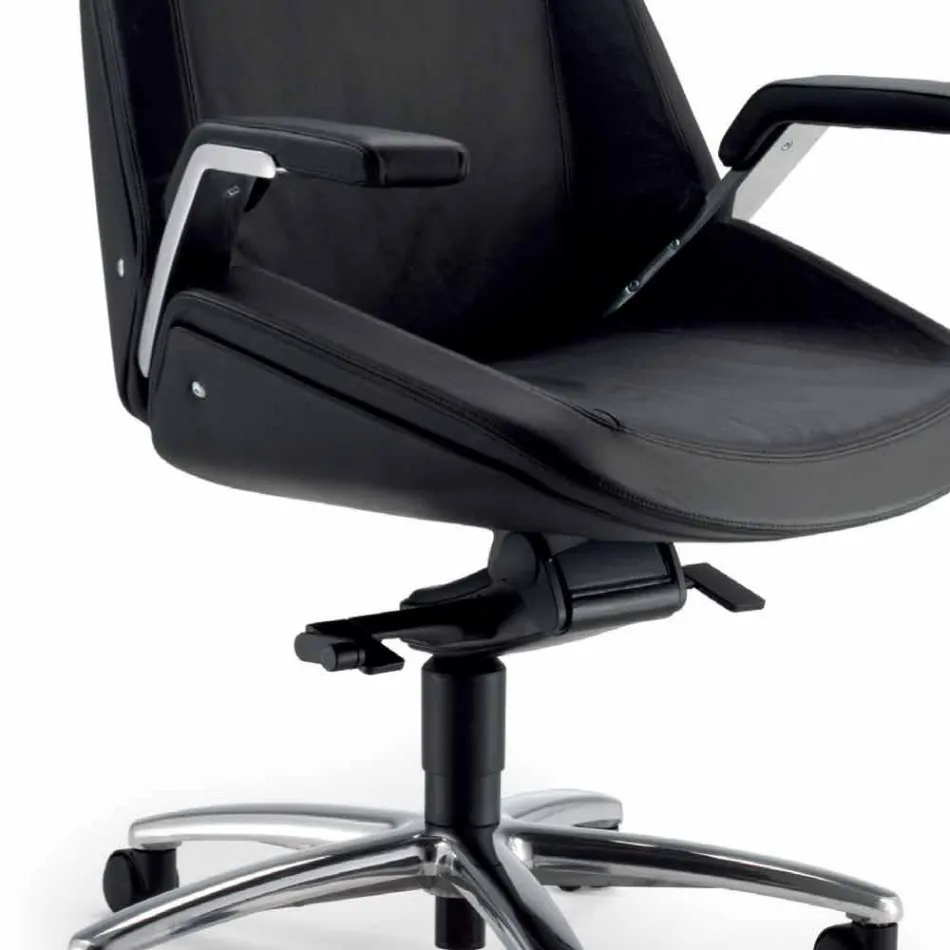 silla ejecutiva en piel de vaca Ada Angelo Pinaffo y Gorgi viadurini