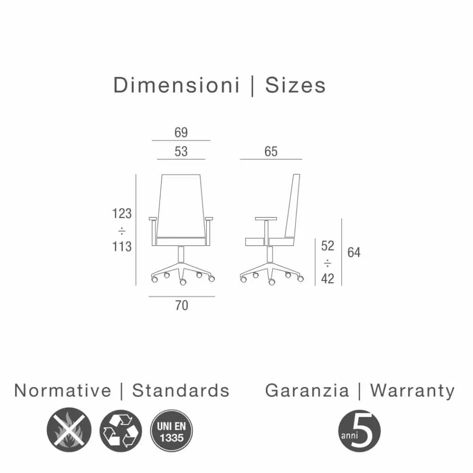 silla ejecutiva en piel de vaca Ada Angelo Pinaffo y Gorgi viadurini