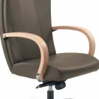 silla ejecutiva genuina piel de vaca Ambra moderno tipo de flor viadurini