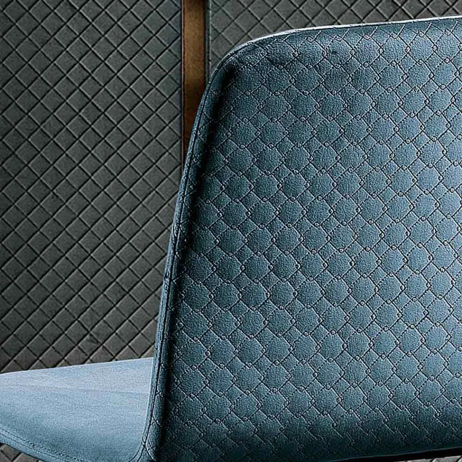 Silla elegante de diseño moderno en terciopelo de colores y madera - Bizet viadurini