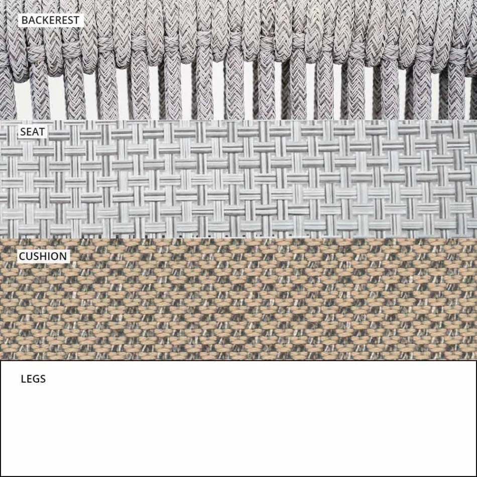 Silla de exterior con reposabrazos apilable tapizado H 78cm - Smart by Varaschin viadurini