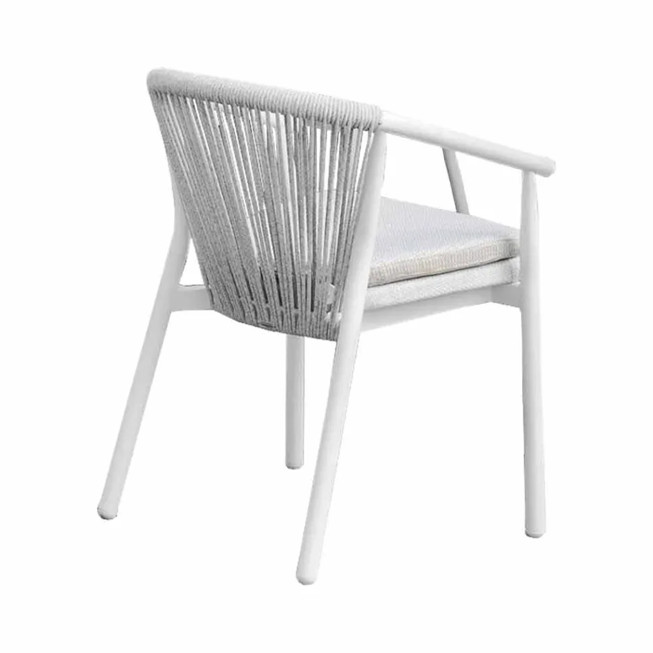 Silla de exterior con reposabrazos apilable tapizado H 78cm - Smart by Varaschin viadurini