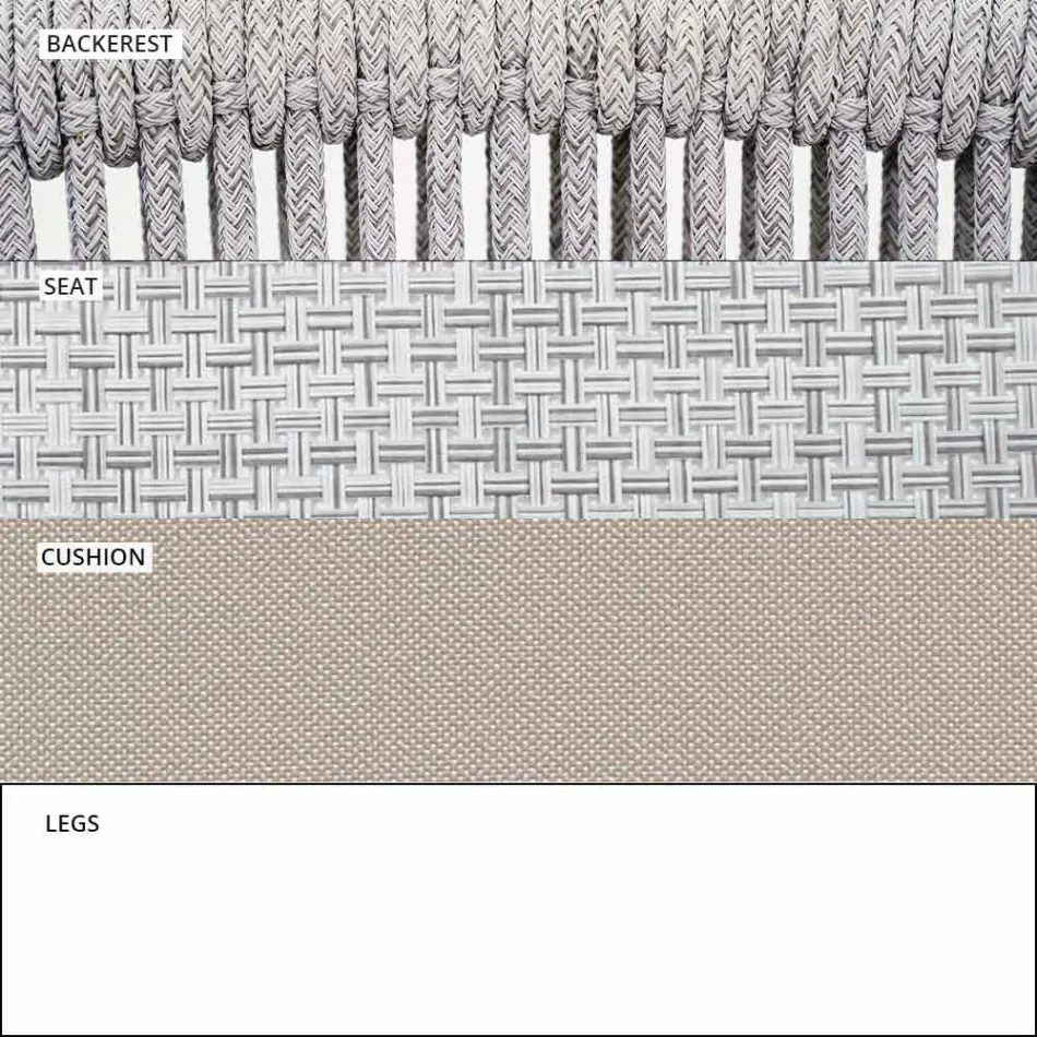 Silla de exterior con reposabrazos apilable tapizado H 78cm - Smart by Varaschin viadurini