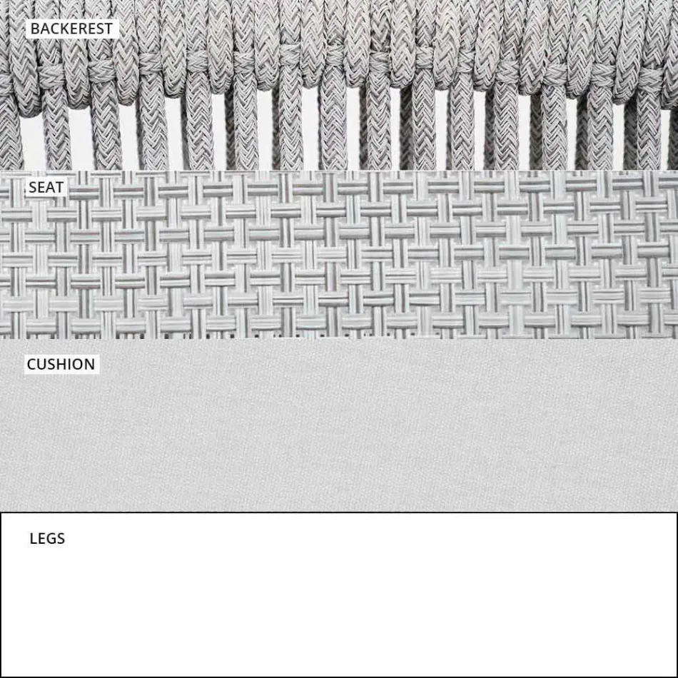 Silla de exterior con reposabrazos apilable tapizado H 78cm - Smart by Varaschin viadurini