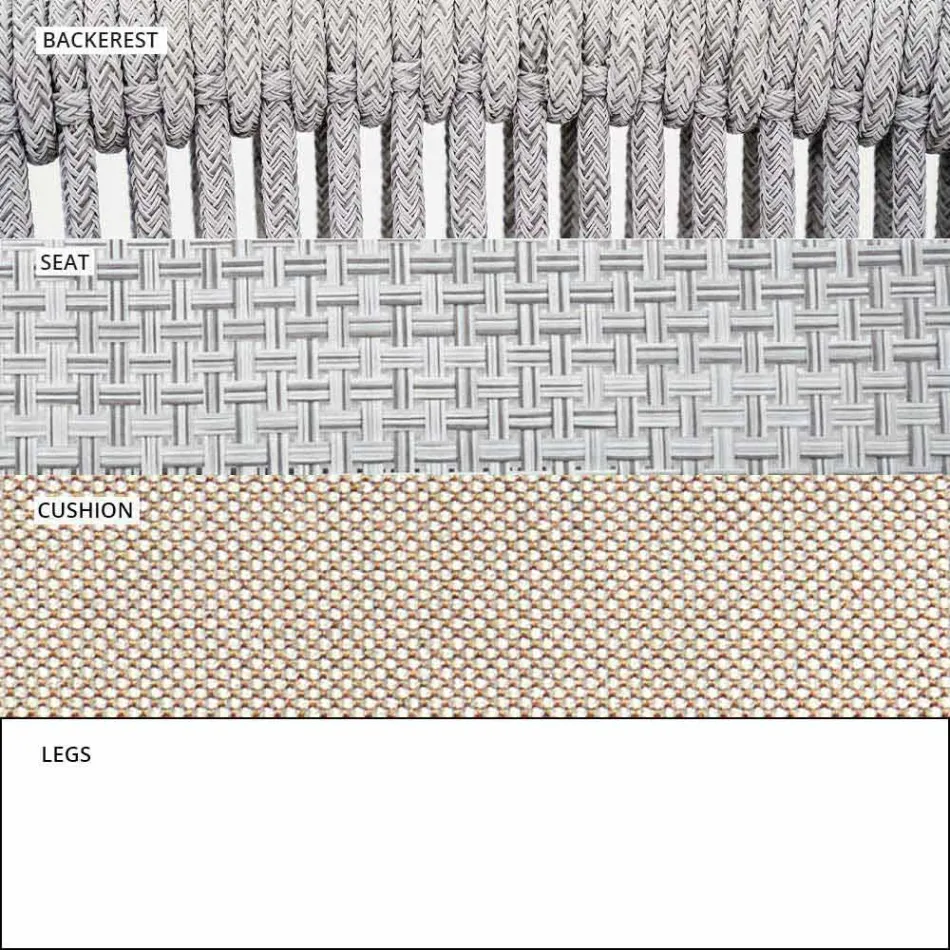 Silla apilable para exteriores con reposabrazos acolchados Al. 73 cm - Smart by Varaschin viadurini