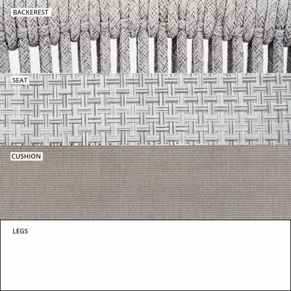 Silla apilable para exteriores con reposabrazos acolchados Al. 73 cm - Smart by Varaschin viadurini