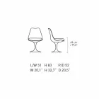 Silla giratoria de aluminio lacado con asiento de cuero Made in Italy - Cabiria viadurini