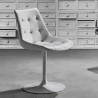 Silla Giratoria, Asiento en Ecopiel Procesamiento Capitonnè - Aura viadurini