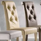 Silla de diseño tapizada, con procesamiento Capitonnè - Diana viadurini