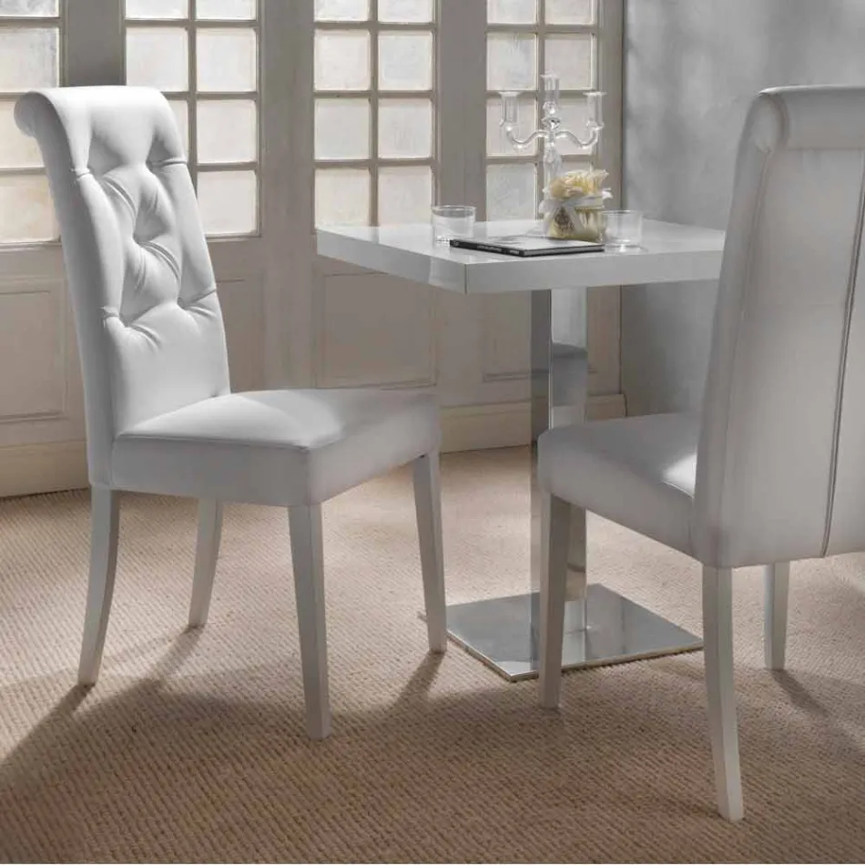 Silla de diseño tapizada, con procesamiento Capitonnè - Diana viadurini