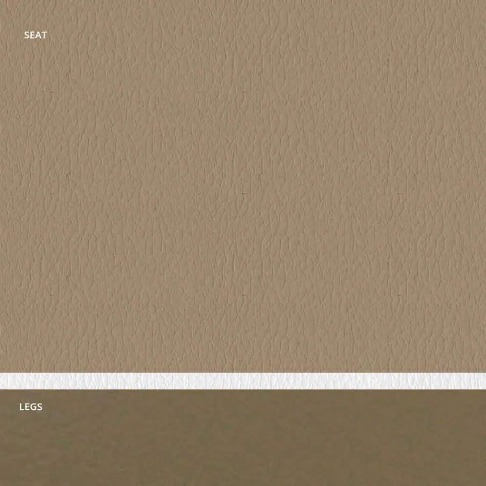 Silla tapizada de acero y asiento de ecopiel con borde blanco - Nirvana viadurini