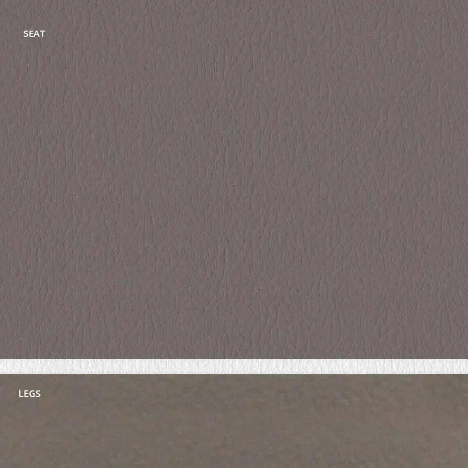 Silla tapizada de acero y asiento de ecopiel con borde blanco - Nirvana viadurini