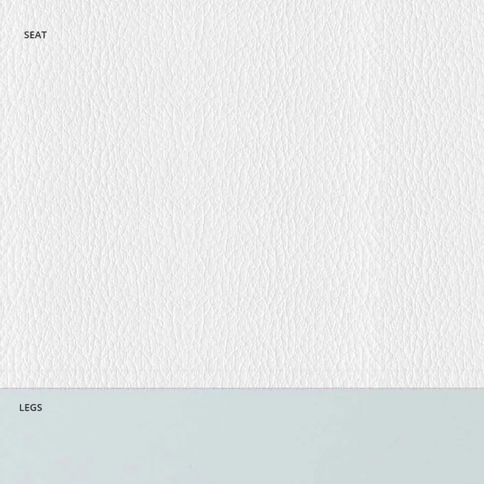 Silla tapizada de acero y asiento de ecopiel con borde blanco - Nirvana viadurini